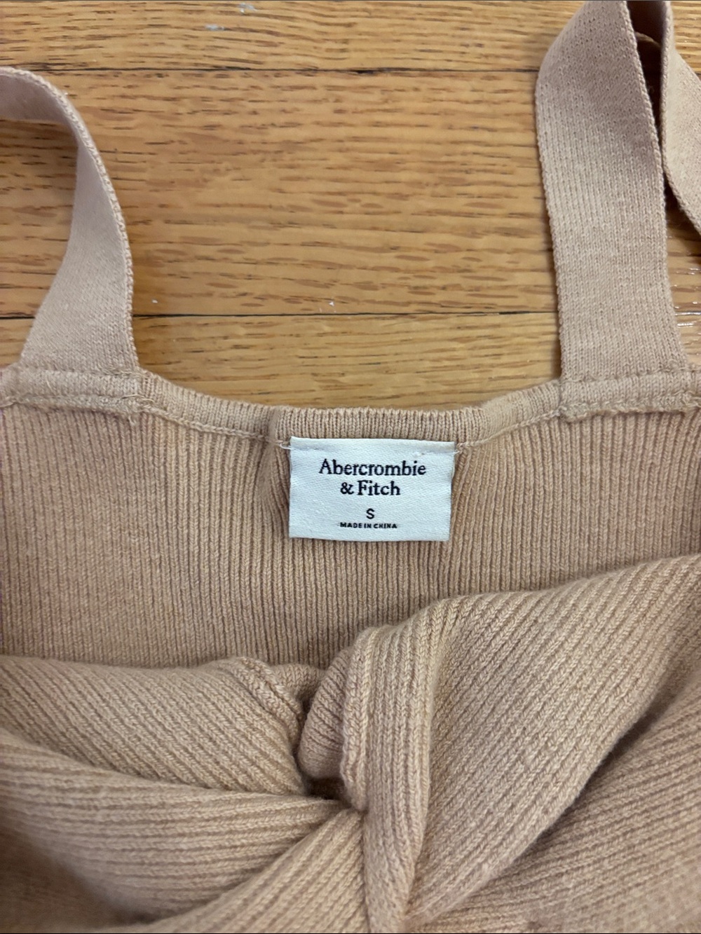 Knit Twist Front Tank Top in Beige - Picture 4 of 4